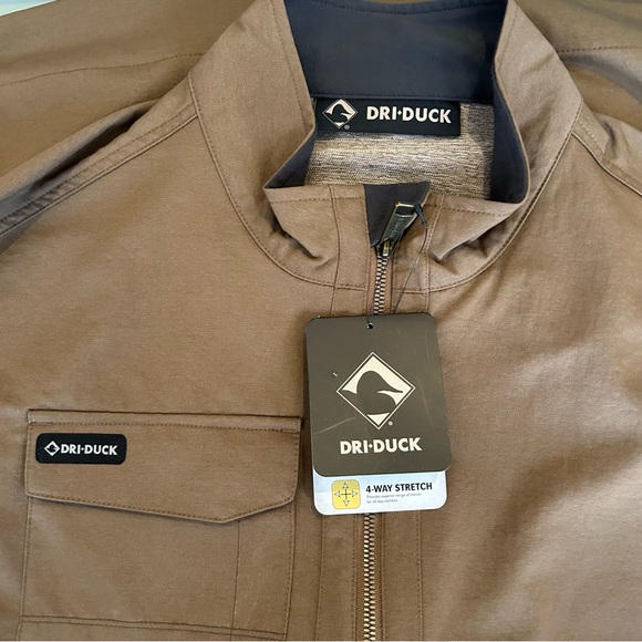 Dri-Duck Ace Jacket XL Tan Brown Water Resistant Zip Front Snap Pockets - Picture 5 of 10
